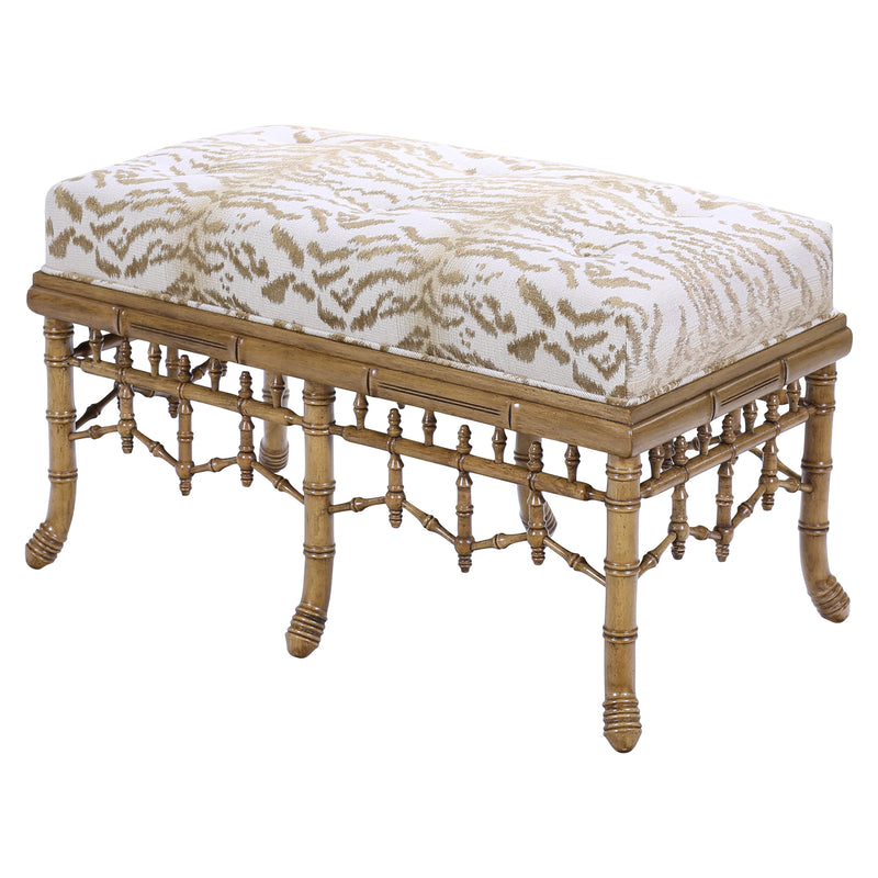 HAND CARVED FAUX BAMBOO BENCH