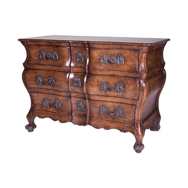 Vintage Italian Serpentine Bombe Chest Bow Front Dresser