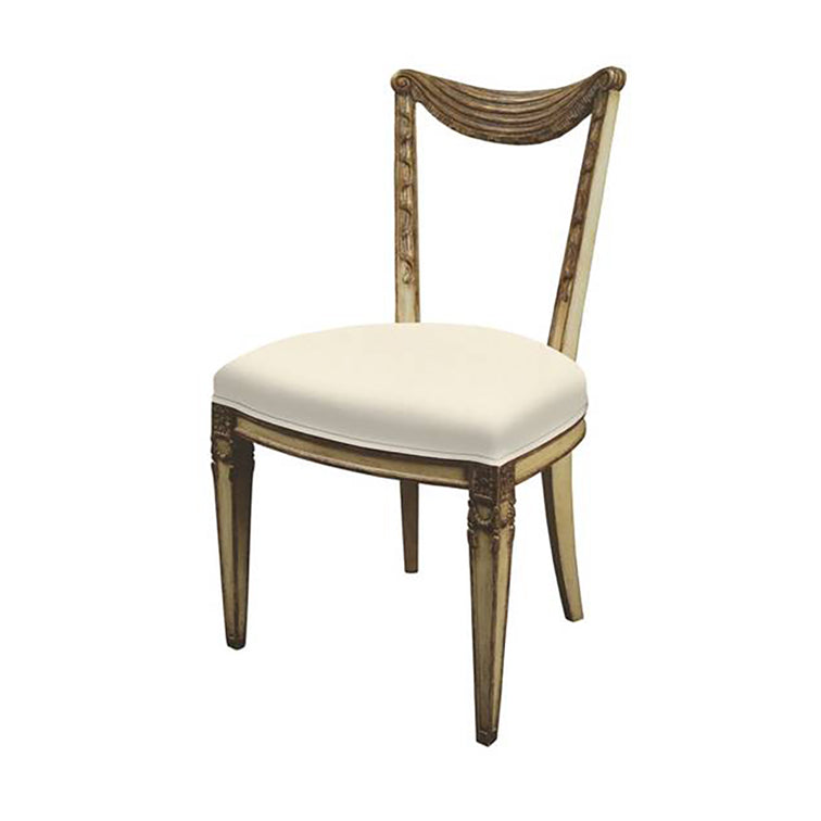 LOUIS XVI STYLE SWAG BACK SIDE CHAIR