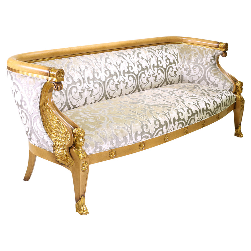 AMERICAN EMPIRE HAND CARVED SETTEE
